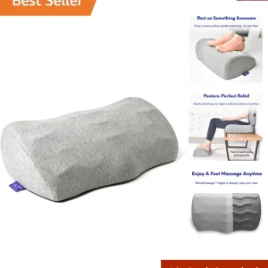 Repose-pieds ergonomique pour sous bureau - Crête de massage brevetée design mousse à mémoire de forme...-